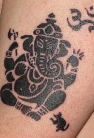 Ganesh ako God Black Tattoo Pattern