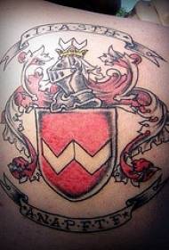 цветен щит рицар значка татуировка модел