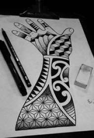 black gray sketch creative pattern totem tattoo manuscript