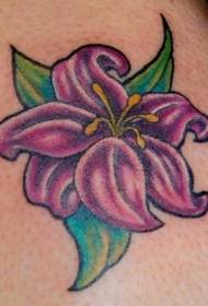 pattern ng eleganteng lila na liryo ng tattoo