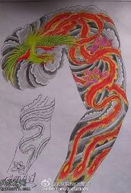 Klasiski krāsots Phoenix Legend tetovējums