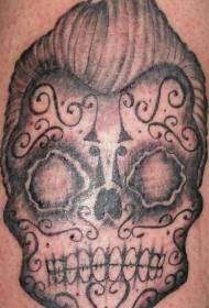 nwa gri Meksiken zo bwa tèt ak cheve modèl tatoo