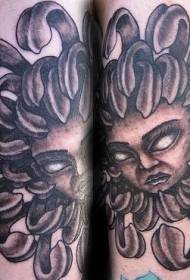 Patró de tatuatge de diable femení negre de por