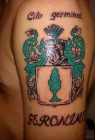 Big Arm Irish City Badge Tattoo Pattern