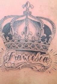 musta harmaa kruunu ja kirje tatuointi malli
