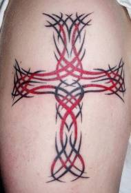 Motif de tatouage croix rouge et noir