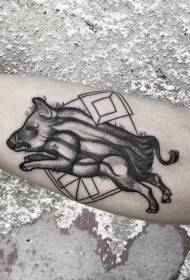 loj npab pawg neeg style dub qus boar nrog geometric tattoo txawv