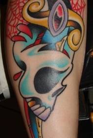 Nanindrona ny karandoha ary modely Tiorka Spider Web Tattoo i Dagger