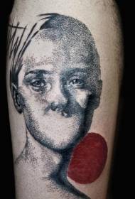 grujheleg schwaarz munnlos Mann Portrait Tattoo Muster