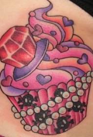 girls arm painted geometric abstract line cup cake And diamond tattoo pictures