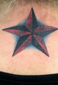 patrón de tatuaje pentagrama rojo y negro