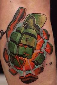 Grenade Explosion Instant Tattoo Pattern