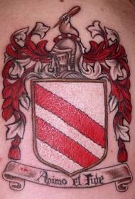 Patrón de tatuaxe de insignia familiar española