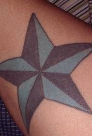 Patrón de tatuaje de pentagrama azul y negro