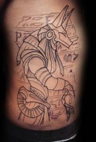 Скица стил Черен египетски бог статуя татуировка модел