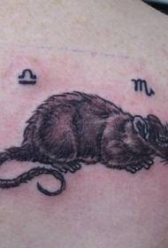 Čierna myš a symbol tetovanie vzor