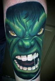 Boja nogu ferocious zeleni uzorak divovske tetovaže