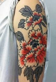 enkel atmosfärisk röd svart tatuering traditionell tatueringsbild