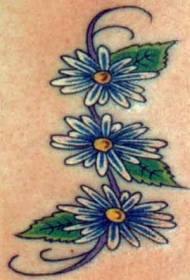 modri majhen cvet stari vzorec tetovaže