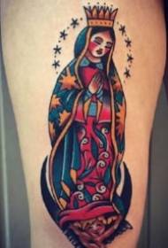 Madonna tattoo Oldschool styl Westerse godsdienstige Madonna tattoo patroon