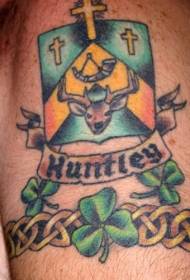 Хантлі сім'ї кольоровий татуювання значок