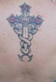 Efterkant Cross Rattan en Cross Tattoo Patroon