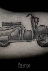 padrão de tatuagem de moto vintage estilo ponto de crescimento preto