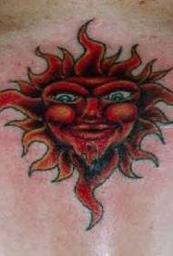 Schulterfarbe rot humanisierte Sonnenschein Tattoo Bild