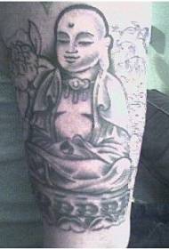 Rauhallinen Buddha-musta tatuointikuvio