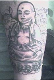Peaceful Buddha Black Tattoo Pattern