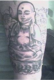 Mapayapang Buddha Black Tattoo Pattern