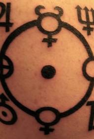 Astrologický Symbol černé tetování vzor
