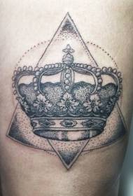 point thorn style black crown geometric tattoo pattern