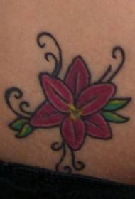 colore della vita Immagine semplice del tatuaggio del giglio rosso