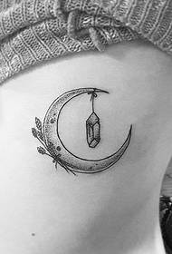 squisito motivo a tatuaggio di peonia nera sulla coscia