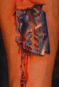 Simulatieblad Bloody Realistisch Tattoo-patroon