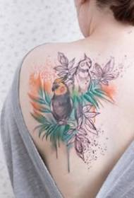 eng kleng Grupp vu flotten Aquarell Tattoo Biller vun 9