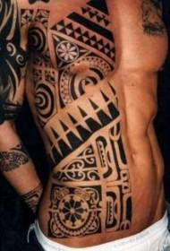 grandegaj nigraj kaj blankaj polineziaj juveloj tatuaj ŝablono