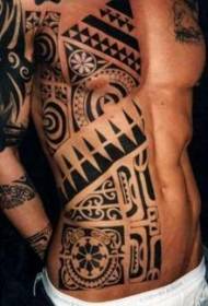 enorme modello di tatuaggio gioielli polinesiani in bianco e nero