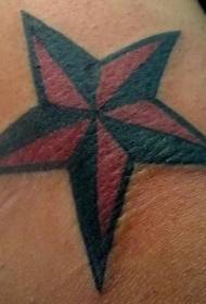 motivo tatuaggio stella rossa e nera