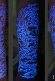 врло цоол лепи флуоресцентни узорак тетоважа змајева
