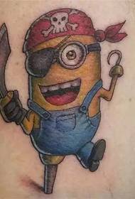 Wzór tatuażu pirat mały żółty człowiek
