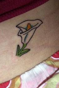 brazo patrón de tatuaxe de Lotus ferradura branca sinxela