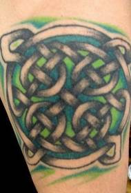 modello di tatuaggio nodo celtico verde