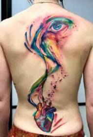 super kreativen Aquarell Stil personaliséiert Tattoo Bild funktionnéiert