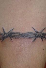 black gray arm barbed wire tattoo pattern