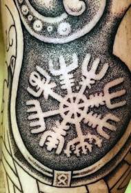 swarte goed útsjoen punt tatoeage antike dekorative symboal tatoetmuster