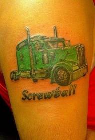 Dako nga Kamanghuran nga Green Car Letter Tattoo Pattern