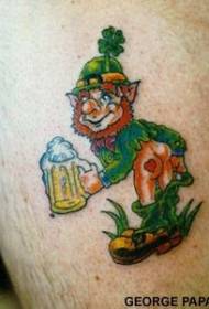 Patrón de tatuaje de elfos verdes de cervexa
