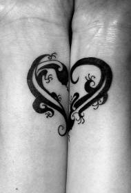 Wapenzi wrist cute moyo-umbo nyeusi curly lizard tattoo muundo